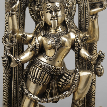 Brass Kaali with Frame fine , Smooth finish 17”