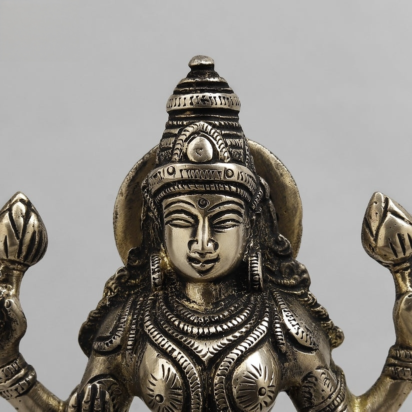 Handcrafted statue Brass  Laxmi Idol 10 Inches
