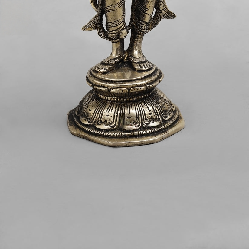 10" Standing Saraswati Brass Statue
