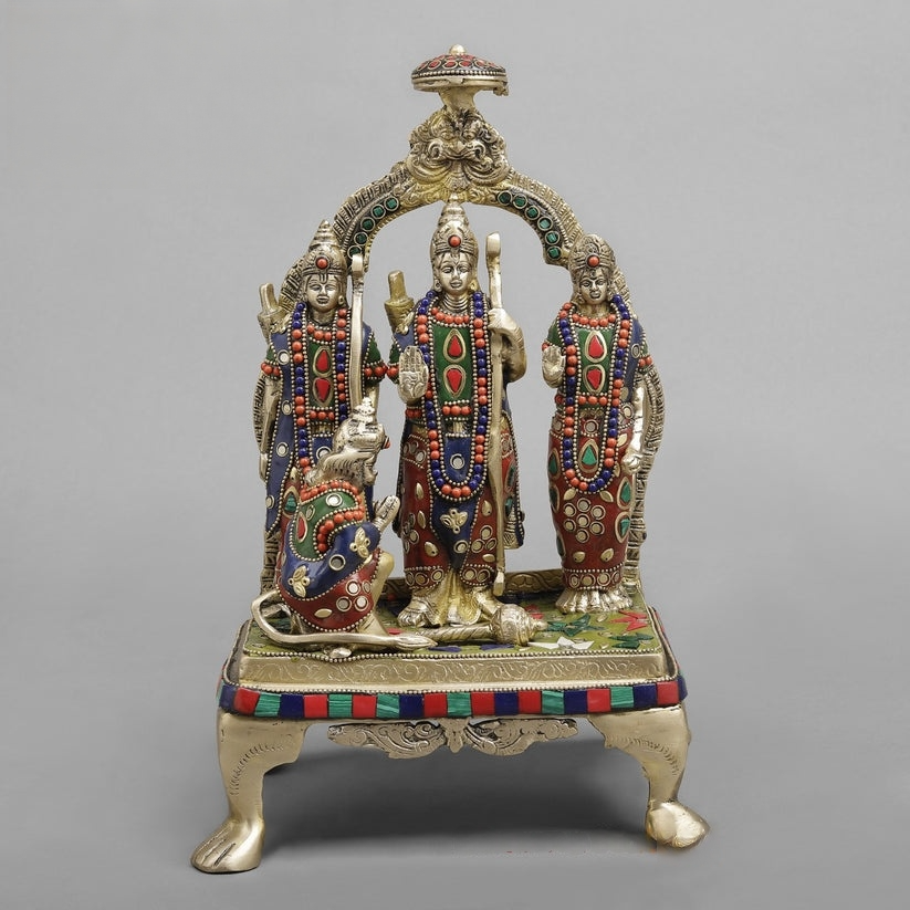 Brass Ram darbar, Fine Stone Work 13”