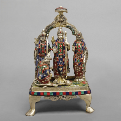 Brass Ram darbar, Fine Stone Work 13”