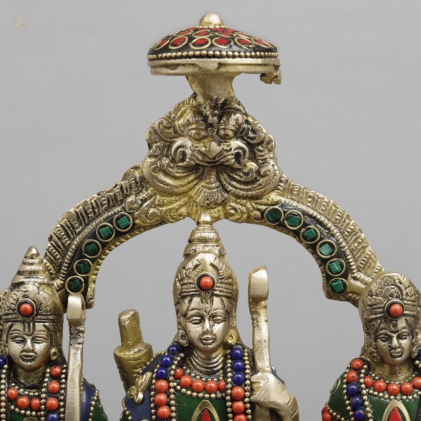 Brass Ram darbar, Fine Stone Work 13”
