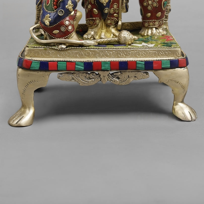 Brass Ram darbar, Fine Stone Work 13”