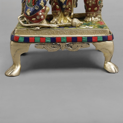 Brass Ram darbar, Fine Stone Work 13”