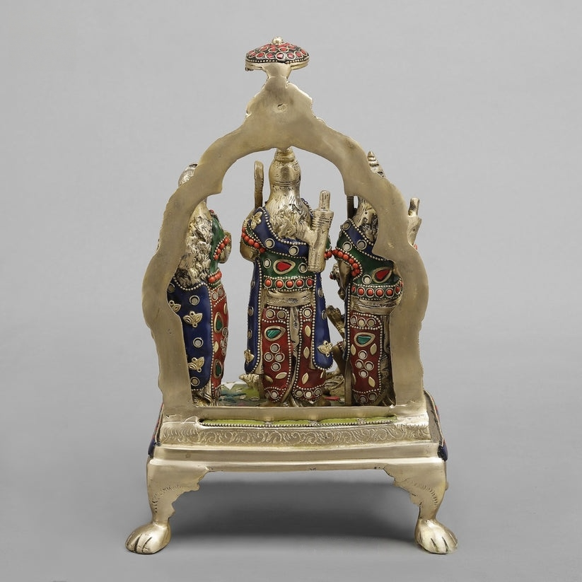 Brass Ram darbar, Fine Stone Work 13”