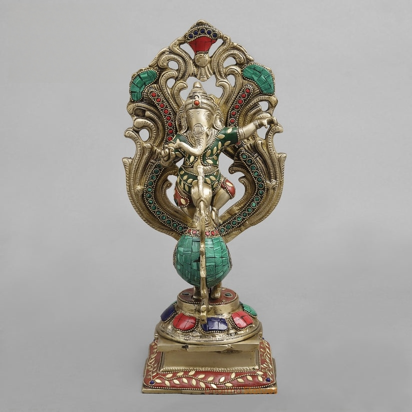 Brassaura® Dancing Lord Ganesha Brass Statue | Pure Brass | Height 14 Inches & Weight 4.840 kgs