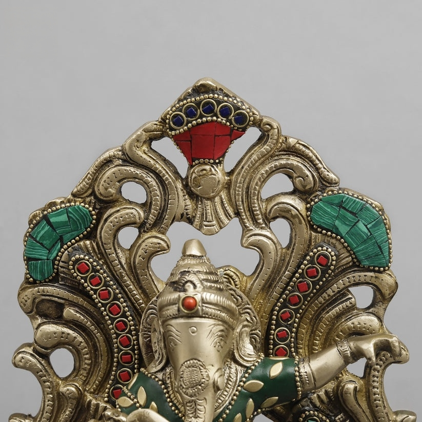 Brassaura® Dancing Lord Ganesha Brass Statue | Pure Brass | Height 14 Inches & Weight 4.840 kgs
