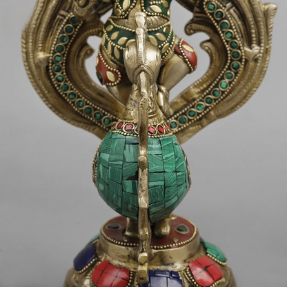 Brassaura® Dancing Lord Ganesha Brass Statue | Pure Brass | Height 14 Inches & Weight 4.840 kgs
