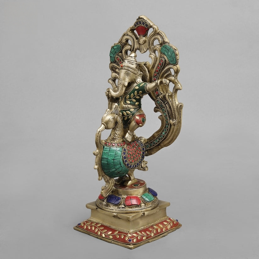 Brassaura® Dancing Lord Ganesha Brass Statue | Pure Brass | Height 14 Inches & Weight 4.840 kgs