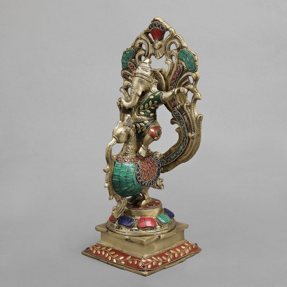 Brassaura® Dancing Lord Ganesha Brass Statue | Pure Brass | Height 14 Inches & Weight 4.840 kgs