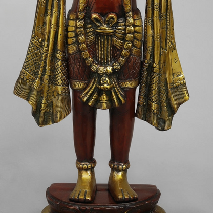 Brass Hanuman Standing Fine , Rich copper Finish 25.5” Inch