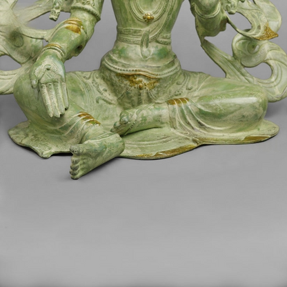 Handcrafted statue Brass Tara Idol Green Finish 10 Inches