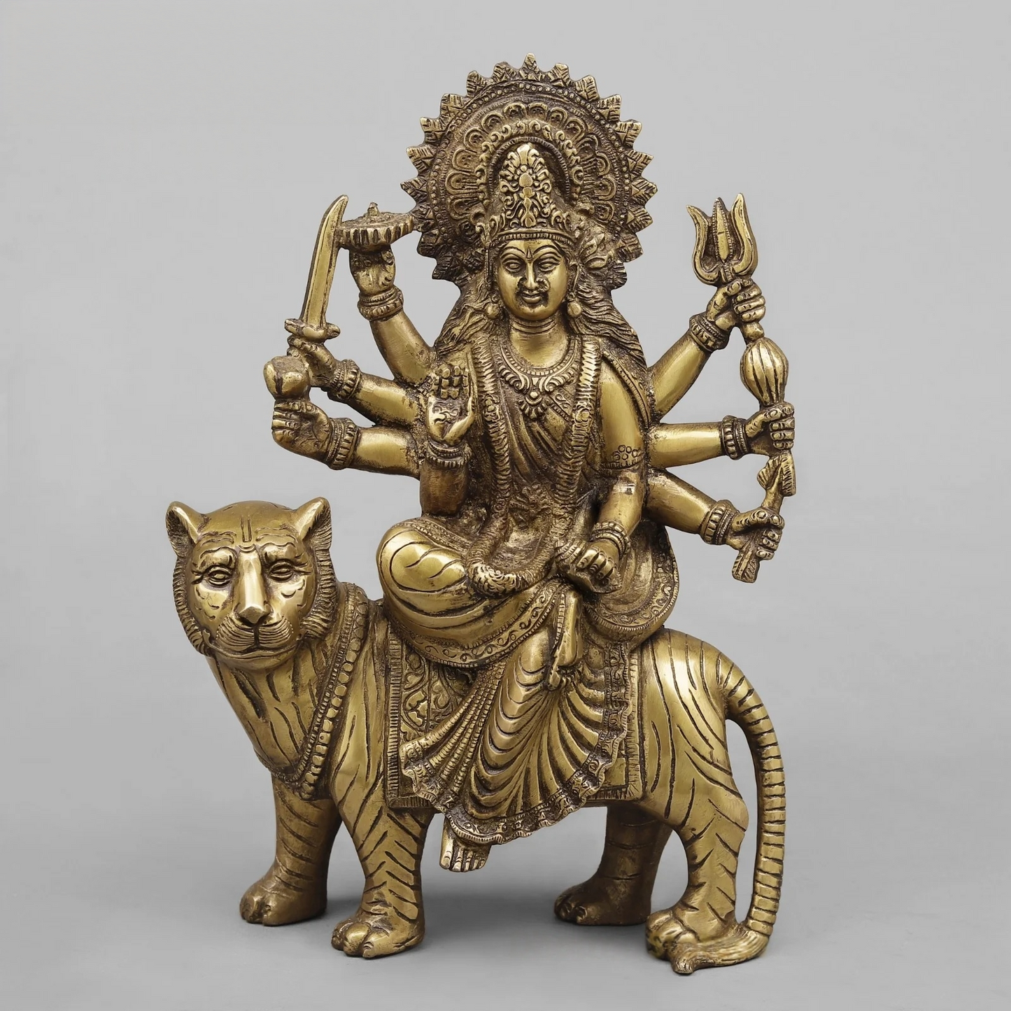 Brassaura® Brass Maa Durga Statue | Height 13 Inches
