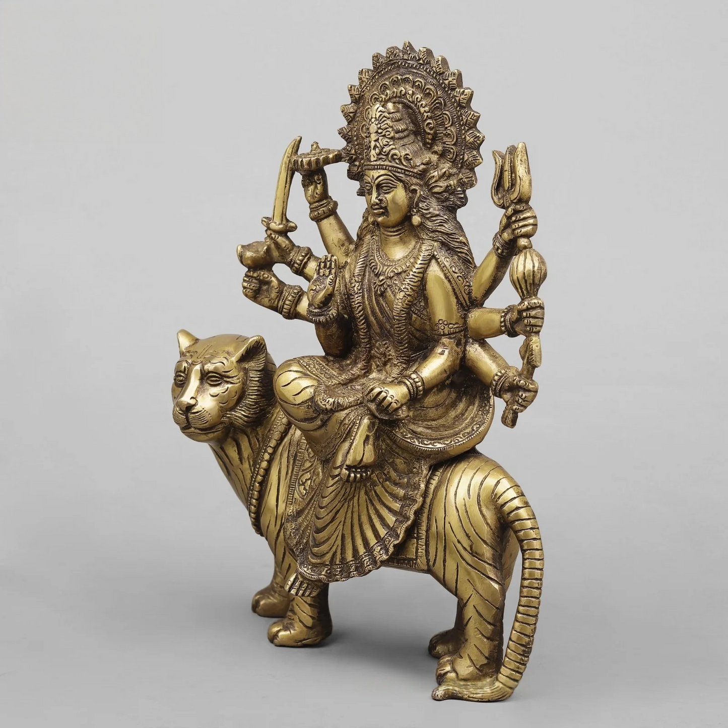 Brassaura® Brass Maa Durga Statue | Height 13 Inches