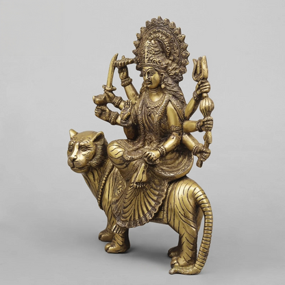 Brassaura® Brass Maa Durga Statue | Height 13 Inches