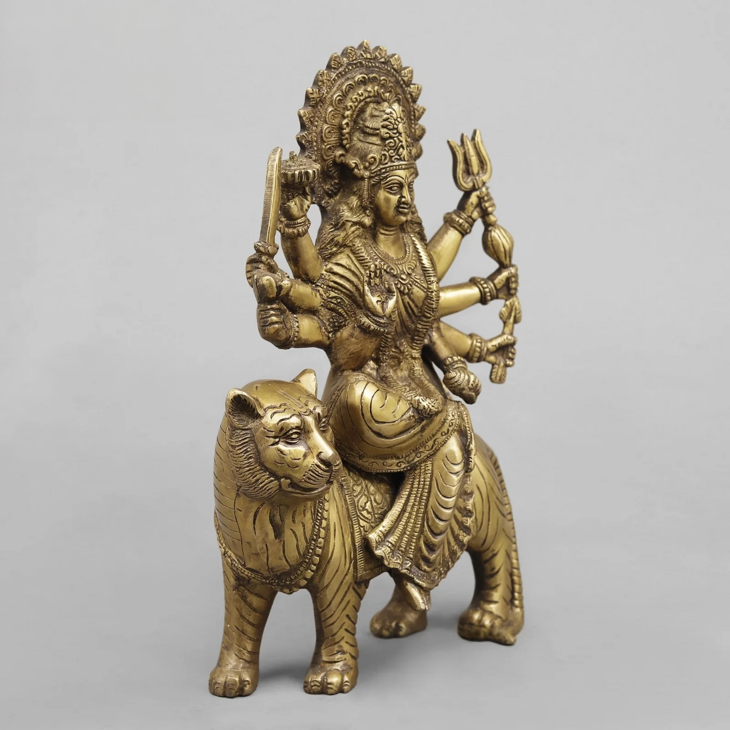 Brassaura® Brass Maa Durga Statue | Height 13 Inches
