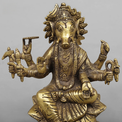 ब्रासोरा® वृंदावन वेणुगोपाल कृष्ण पीतल की प्रतिमा मोर के साथ | एंटीक नीला और सुनहरा रंग | ऊँचाई 20 इंच