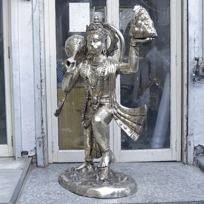 ब्रासोरा® वृंदावन वेणुगोपाल कृष्ण पीतल की प्रतिमा मोर के साथ | एंटीक नीला और सुनहरा रंग | ऊँचाई 20 इंच