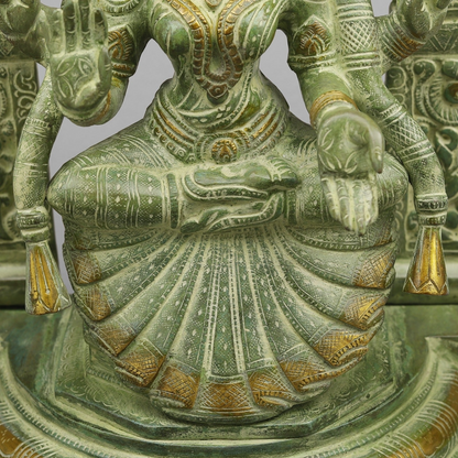 ब्रासोरा® वृंदावन वेणुगोपाल कृष्ण पीतल की प्रतिमा मोर के साथ | एंटीक नीला और सुनहरा रंग | ऊँचाई 20 इंच