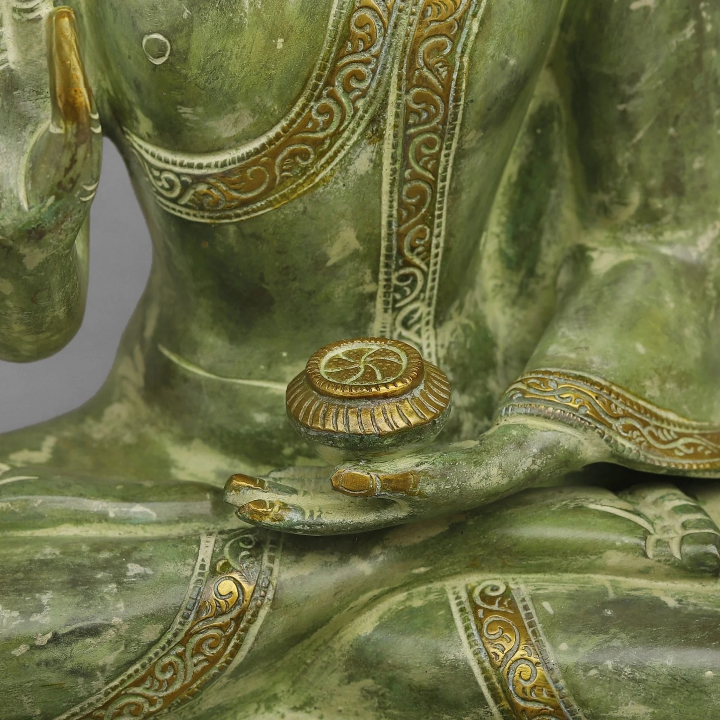 Brassaura® Brass Tree Buddha Statue | 20 Inch Handcrafted Brass Buddha Idol | Decorative Murti for Home & Meditation Décor