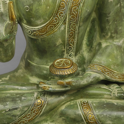 Brassaura® Brass Tree Buddha Statue | 20 Inch Handcrafted Brass Buddha Idol | Decorative Murti for Home & Meditation Décor
