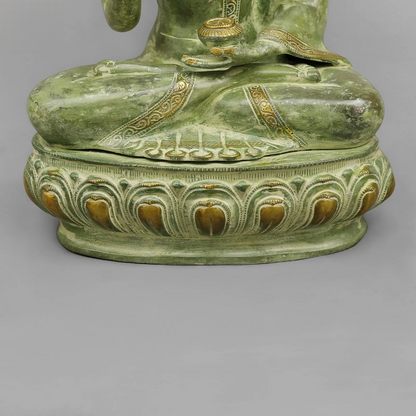 Brassaura® Brass Tree Buddha Statue | 20 Inch Handcrafted Brass Buddha Idol | Decorative Murti for Home & Meditation Décor