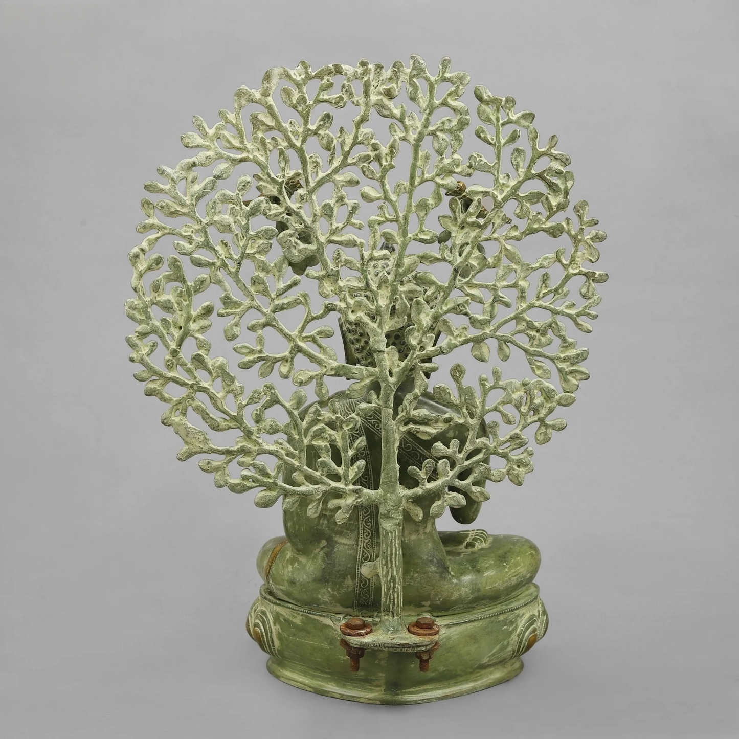 Brassaura® Brass Tree Buddha Statue | 20 Inch Handcrafted Brass Buddha Idol | Decorative Murti for Home & Meditation Décor