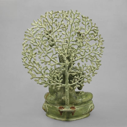 Brassaura® Brass Tree Buddha Statue | 20 Inch Handcrafted Brass Buddha Idol | Decorative Murti for Home & Meditation Décor