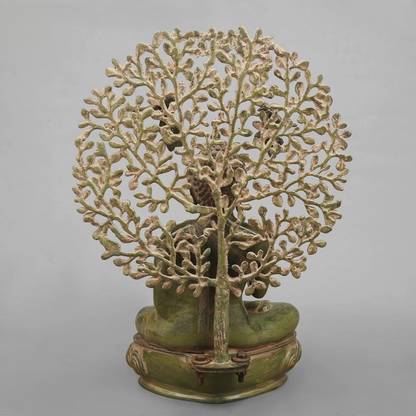 Brassaura® Brass Buddha With Tree Statue | Height 20 Inches