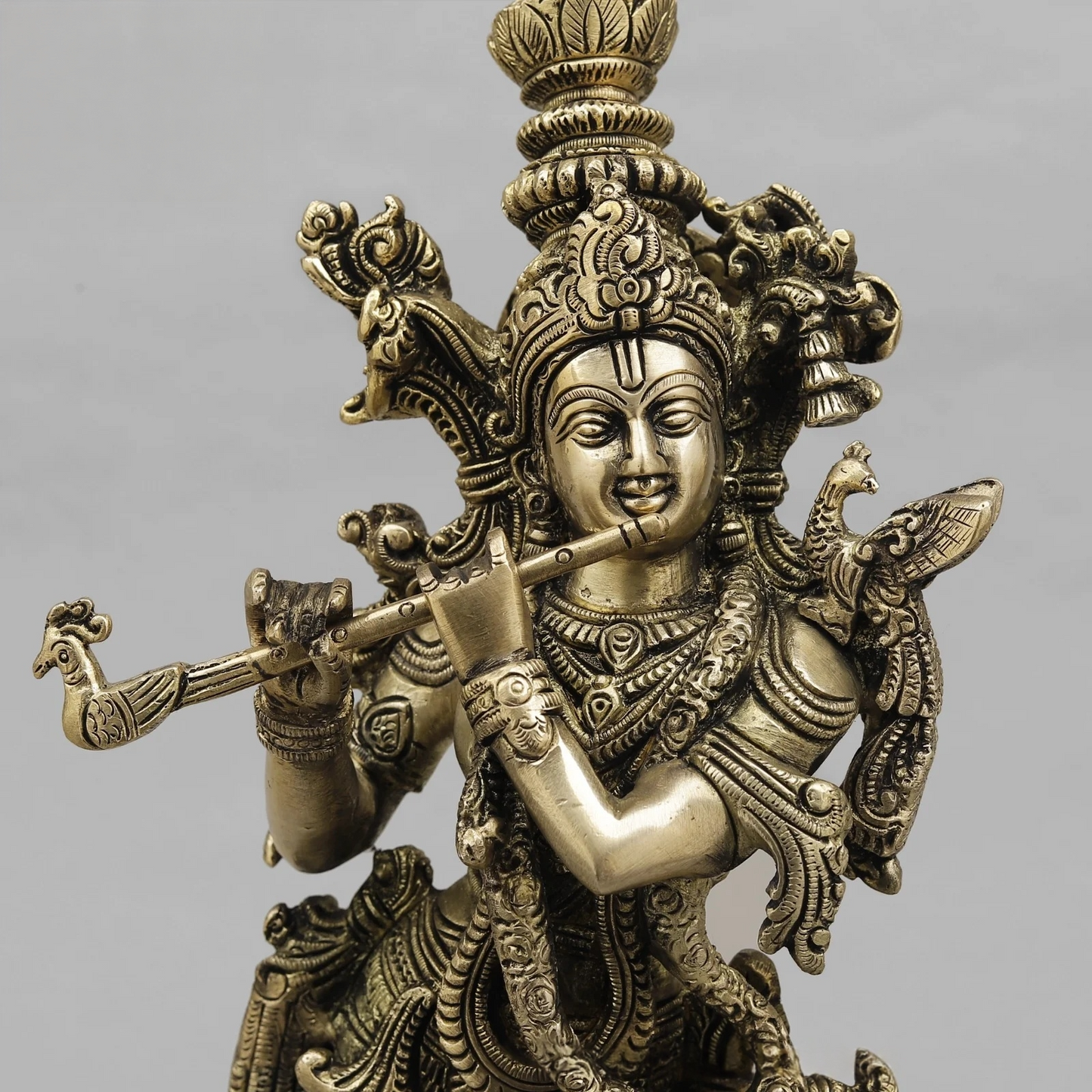 Brassaura® Brass Krishna Statue | Height 14 Inches
