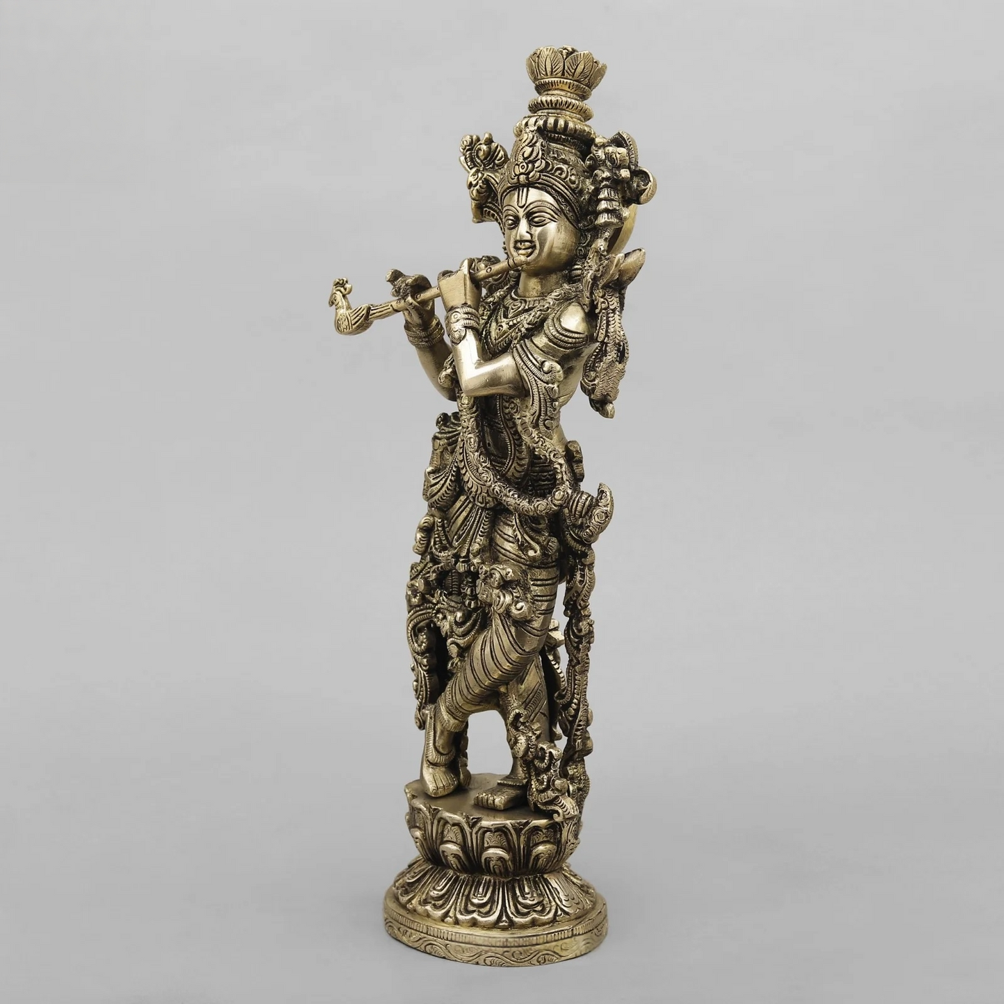 Brassaura® Brass Krishna Statue | Height 14 Inches
