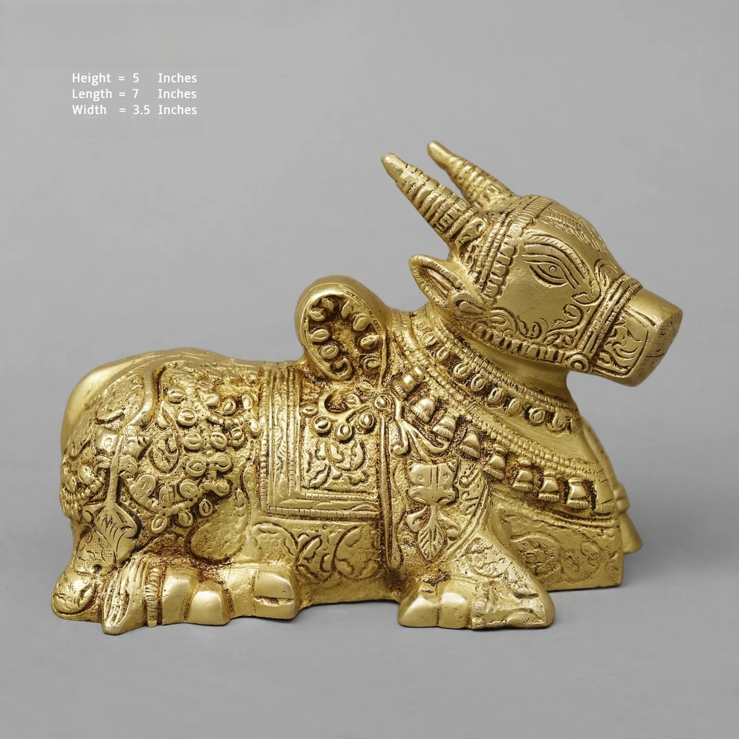 Brassaura® Brass Nandi Statue | Height 5 Inches
