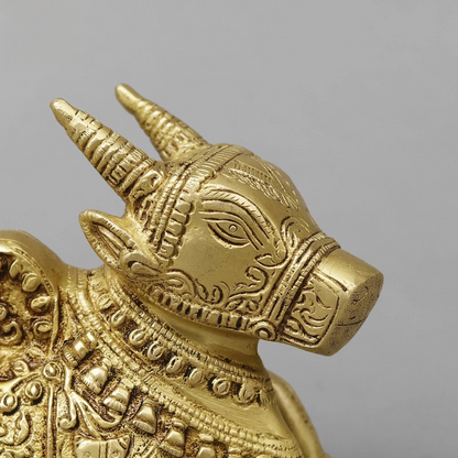 Brassaura® Brass Nandi Statue | Height 5 Inches