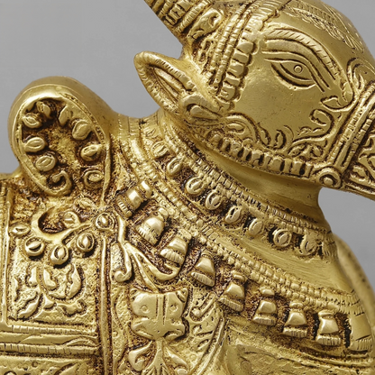 Brassaura® Brass Nandi Statue | Height 5 Inches