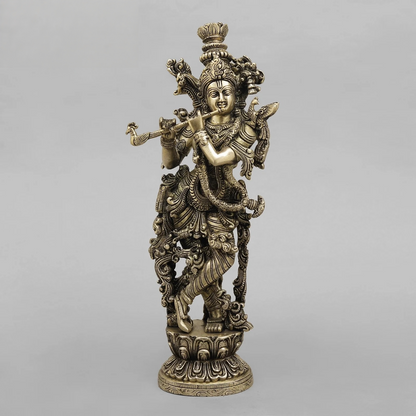 Brassaura® Brass Krishna Statue | Height 14 Inches