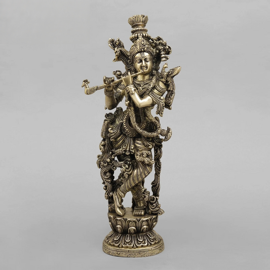 Brassaura® Brass Krishna Statue | Height 14 Inches