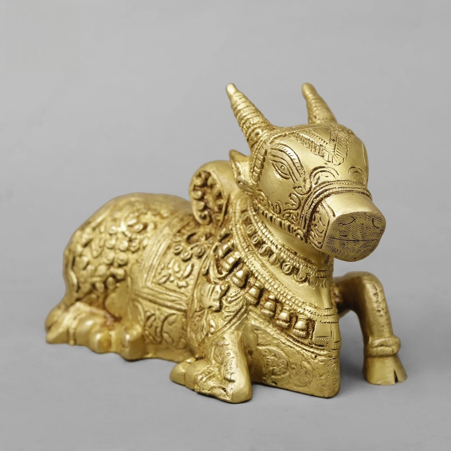Brassaura® Brass Nandi Statue | Height 5 Inches