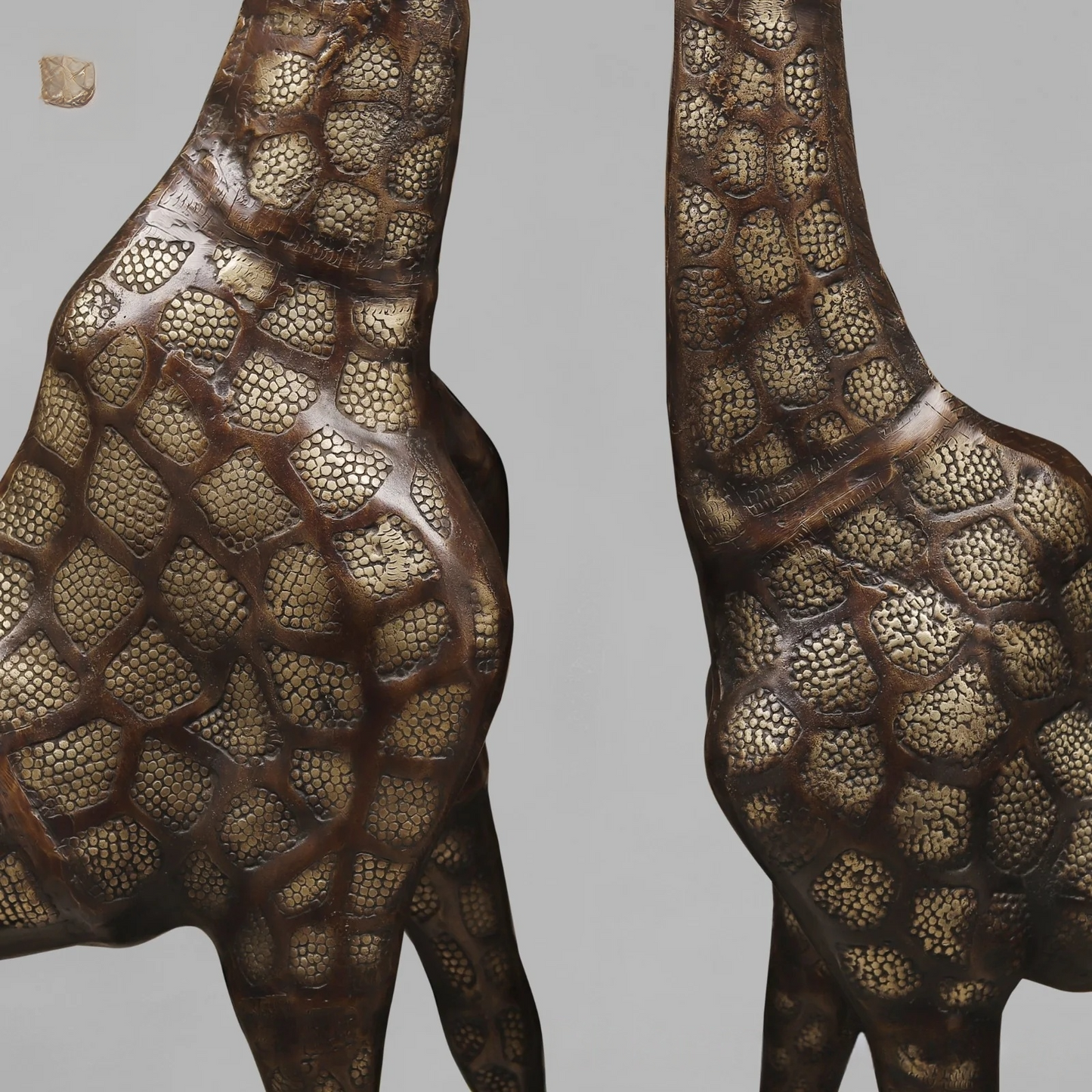 Brassaura® Brass Giraffe Standing Statue Set | Copper Finish Wildlife Décor | Height 52 Inches & Weight 42 Kgs