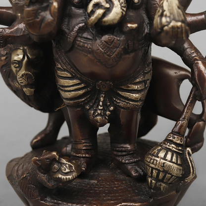 Brassaura® Raksha Ganesh Statue | Antique Copper Finish Brass Sculpture | Height 11 Inches & Weight 3.52 Kgs
