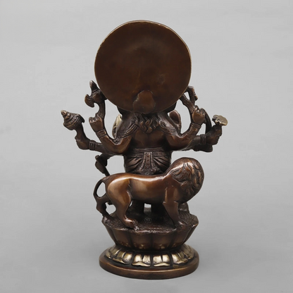 Brassaura® Raksha Ganesh Statue | Antique Copper Finish Brass Sculpture | Height 11 Inches & Weight 3.52 Kgs