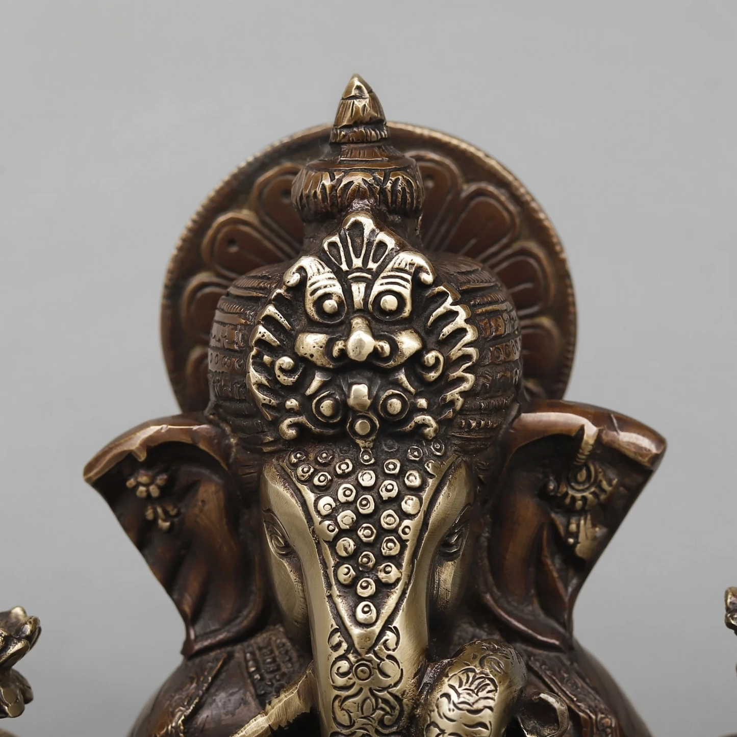 Brassaura® Seated Lord Ganesha Statue | Antique Copper Finish Brass Sculpture | Height 9 Inches & Weight 5.46 Kgs