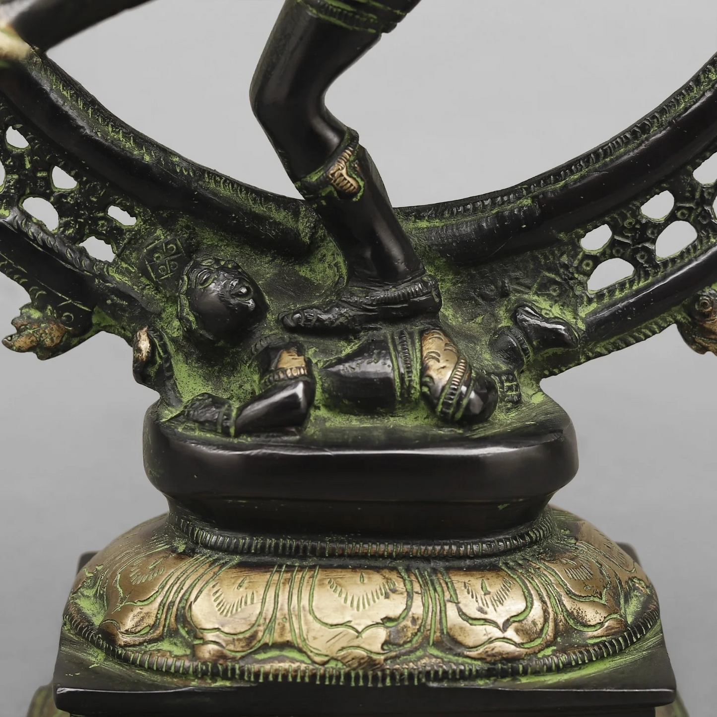 Brassaura® Nataraja Dancing Shiva Brass Statue | Green Antique Patina Finish | Height 14 Inches & Weight 3.9 Kgs