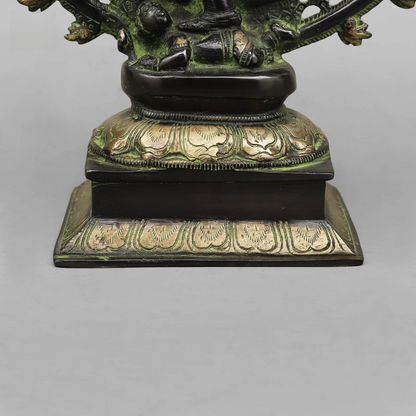 Brassaura® Nataraja Dancing Shiva Brass Statue | Green Antique Patina Finish | Height 14 Inches & Weight 3.9 Kgs