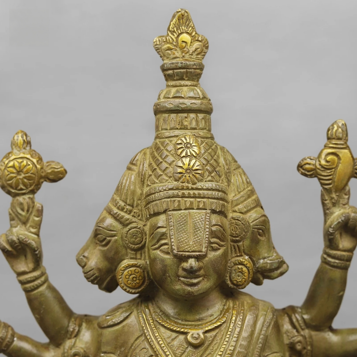 Brassaura® Dasavatara Brass Statue with Green Patina Finish | Divine Ten Incarnations of Vishnu | Height 16.5 Inches & Weight 5.6 Kgs