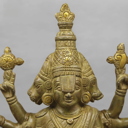 Brassaura® Dasavatara Brass Statue with Green Patina Finish | Divine Ten Incarnations of Vishnu | Height 16.5 Inches & Weight 5.6 Kgs
