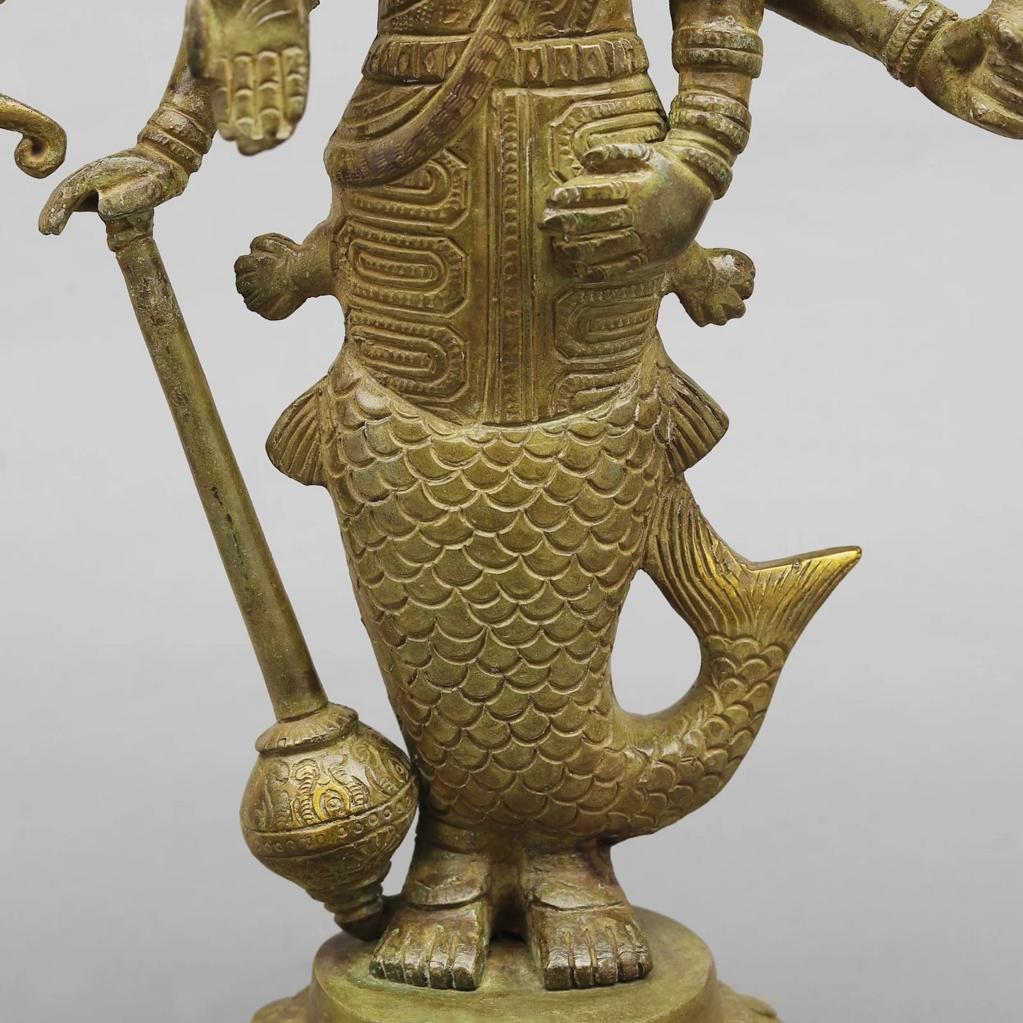 Brassaura® Dasavatara Brass Statue with Green Patina Finish | Divine Ten Incarnations of Vishnu | Height 16.5 Inches & Weight 5.6 Kgs