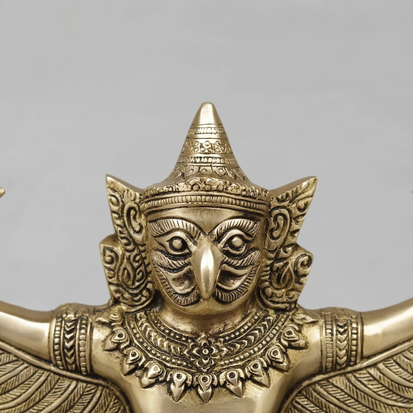 Brassaura® Garuda Dev Brass Statue | Divine Eagle Mount of Lord Vishnu | Height 12 Inches & Weight 6.86 Kgs