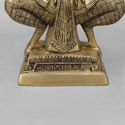 Brassaura® Garuda Dev Brass Statue | Divine Eagle Mount of Lord Vishnu | Height 12 Inches & Weight 6.86 Kgs