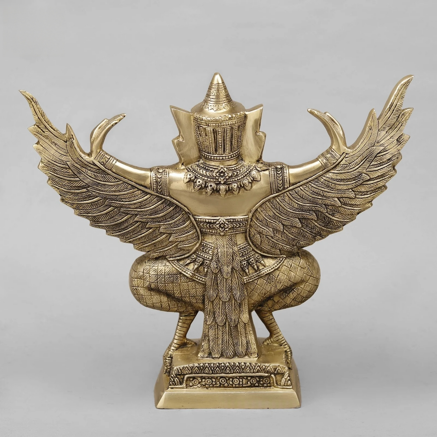 Brassaura® Garuda Dev Brass Statue | Divine Eagle Mount of Lord Vishnu | Height 12 Inches & Weight 6.86 Kgs