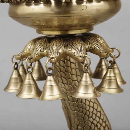 Brassaura® Koi Fish Brass Sculpture | Symbol of Prosperity & Abundance | Height 16.5 Inches & Weight 7.48 Kgs